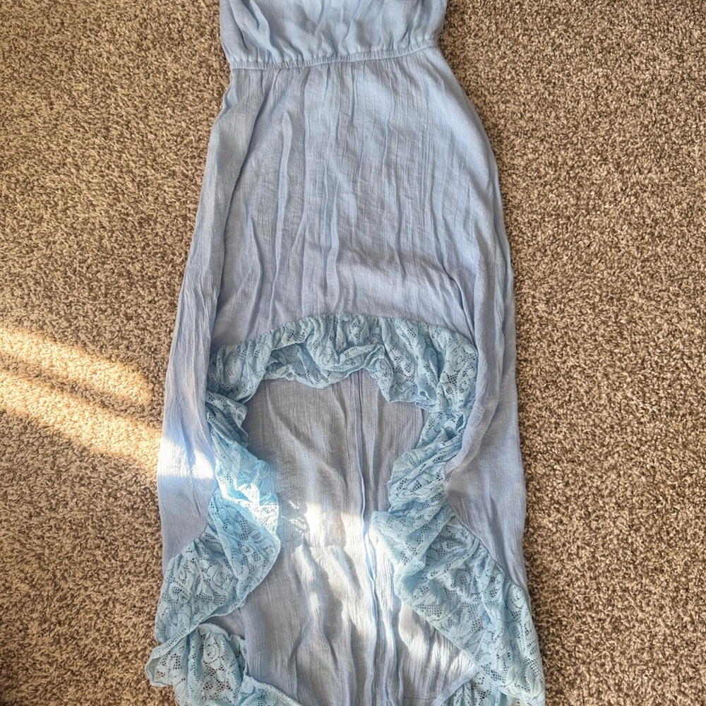 Light Blue Lace Maxi Dress